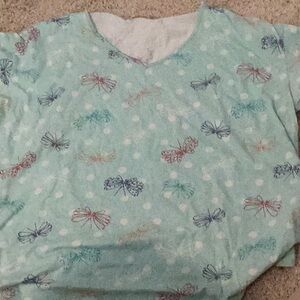 Butterfly Print Mint Green Top